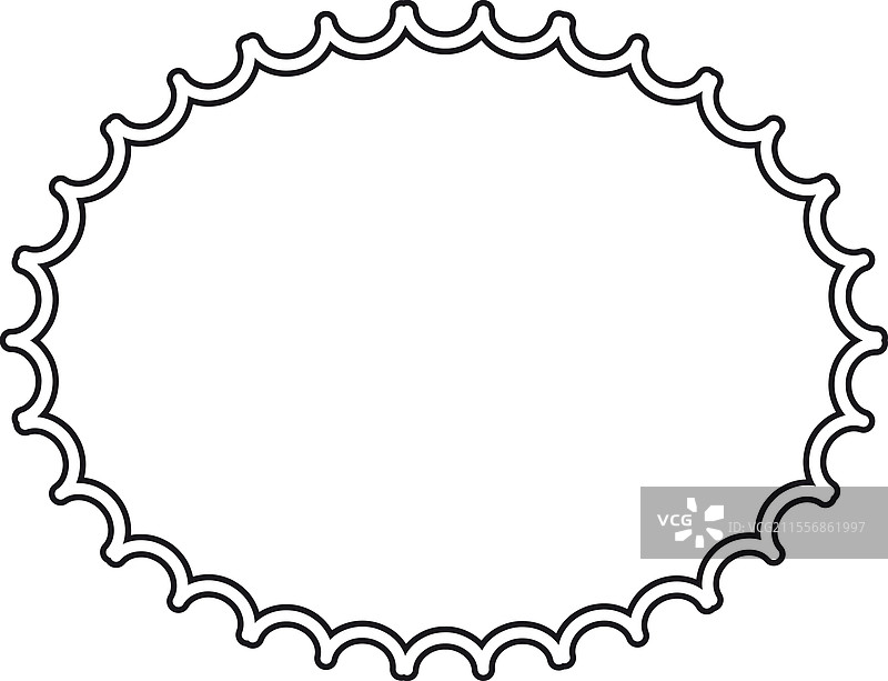 椭圆边框基本形状单字母框架图片素材