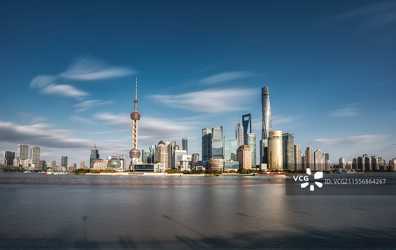 上海外滩蓝天白云图片素材