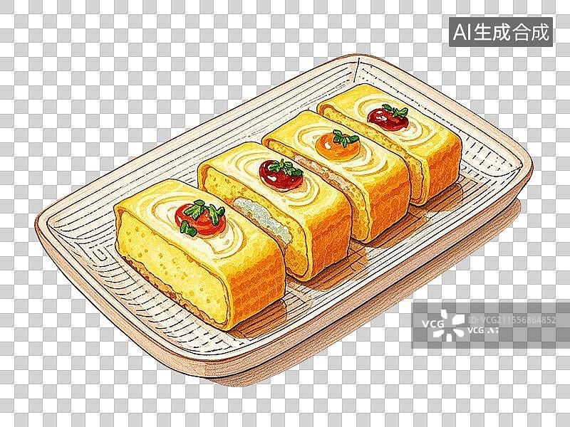 【AI数字艺术】玉子烧图片素材