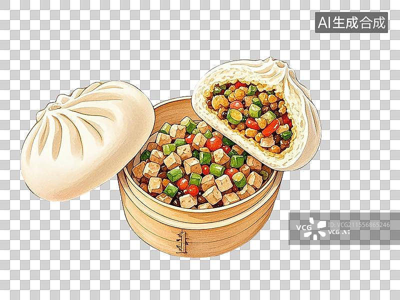 【AI数字艺术】扬州三丁包图片素材