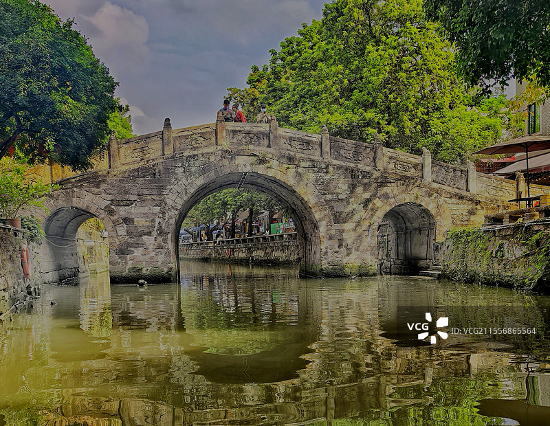 明远桥（始建于南宋）广东顺德-逢简水乡图片素材