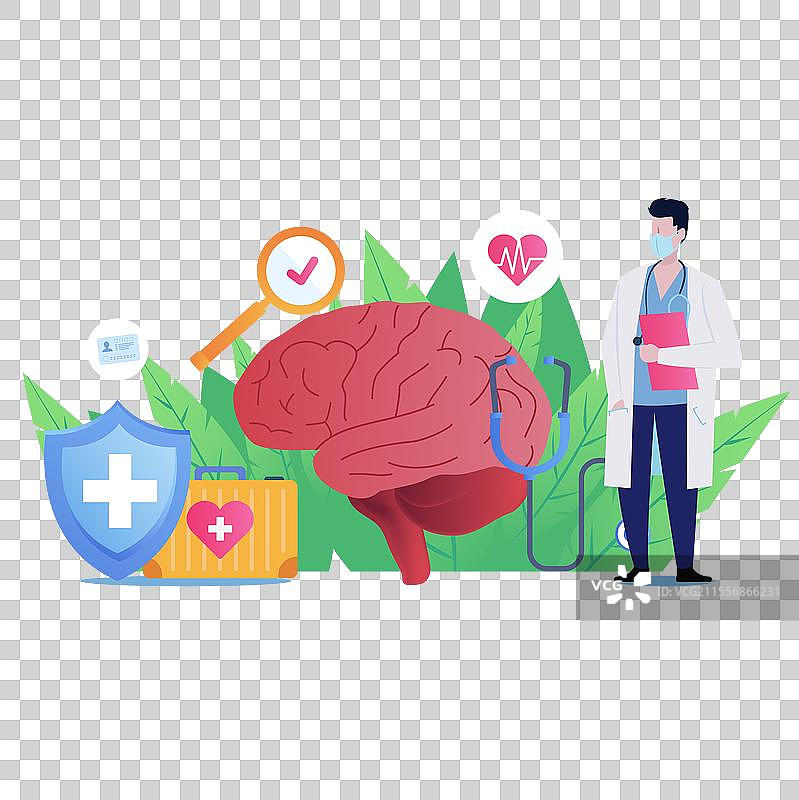 脑健康日世界卒中日脑部健康医疗脑出血预防中风体检图片素材