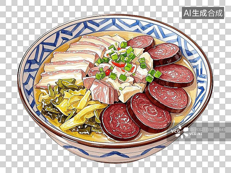【AI数字艺术】酸菜白肉血肠图片素材