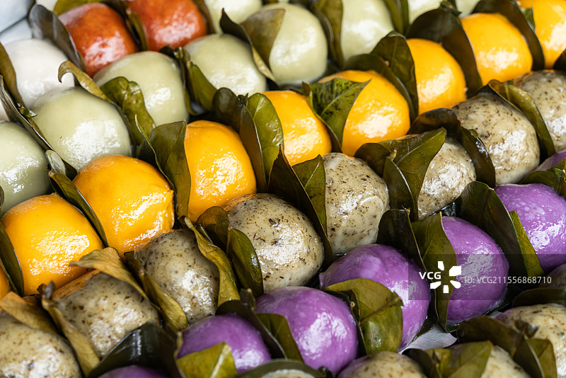 中国四川传统小吃糯米叶儿粑特写图片素材