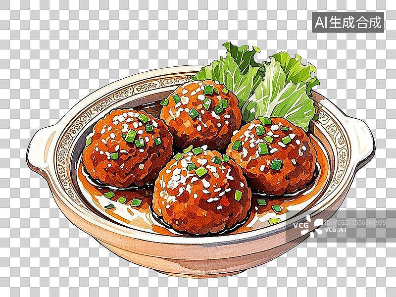 【AI数字艺术】四喜丸子图片素材