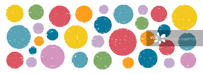 彩色圆圈蜡笔涂鸦画圆形图片素材