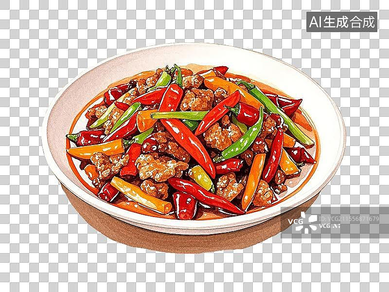 【AI数字艺术】辣椒炒肉图片素材