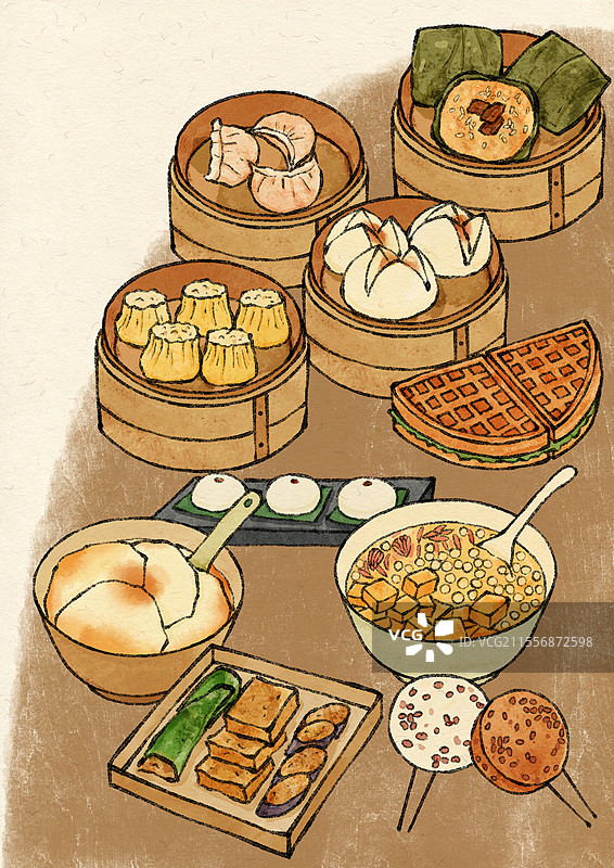香港美食插画图片素材