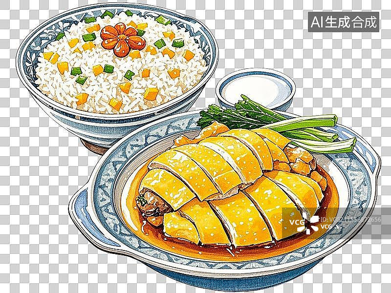 【AI数字艺术】海南文昌鸡饭图片素材