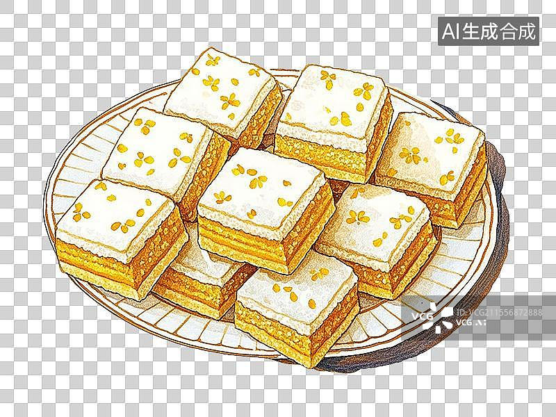 【AI数字艺术】桂花糕图片素材