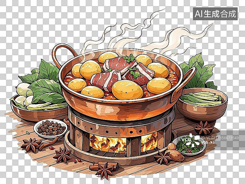 【AI数字艺术】恩施土家腊蹄子火锅图片素材