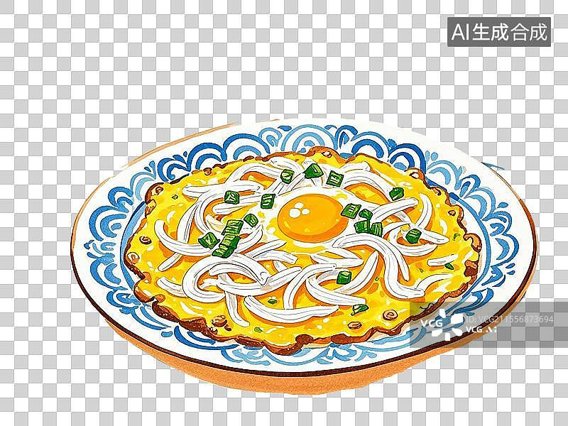 【AI数字艺术】洞庭湖银鱼煎蛋图片素材