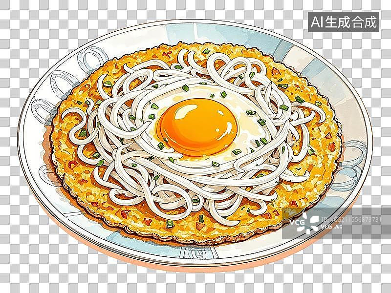 【AI数字艺术】洞庭湖银鱼煎蛋图片素材