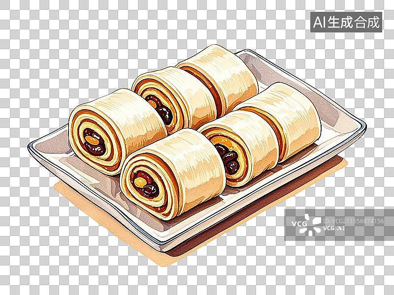 【AI数字艺术】北京芸豆卷图片素材