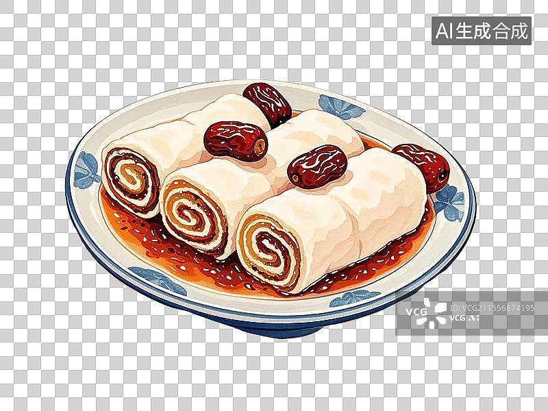 【AI数字艺术】北京芸豆卷图片素材