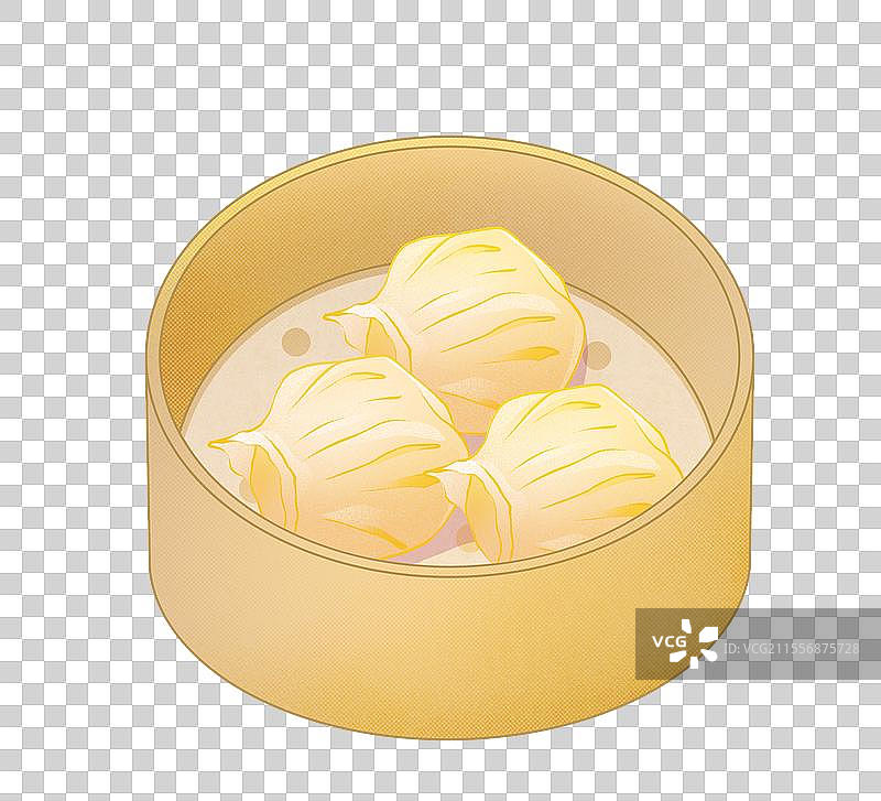 广州特色小吃蒸笼水晶虾饺饺子美食插画图片素材