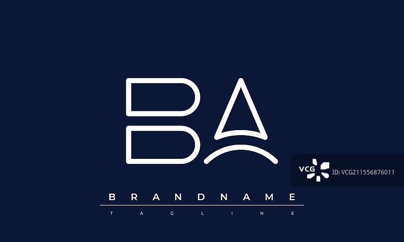 创意的BA字母首字母标志图像图片素材