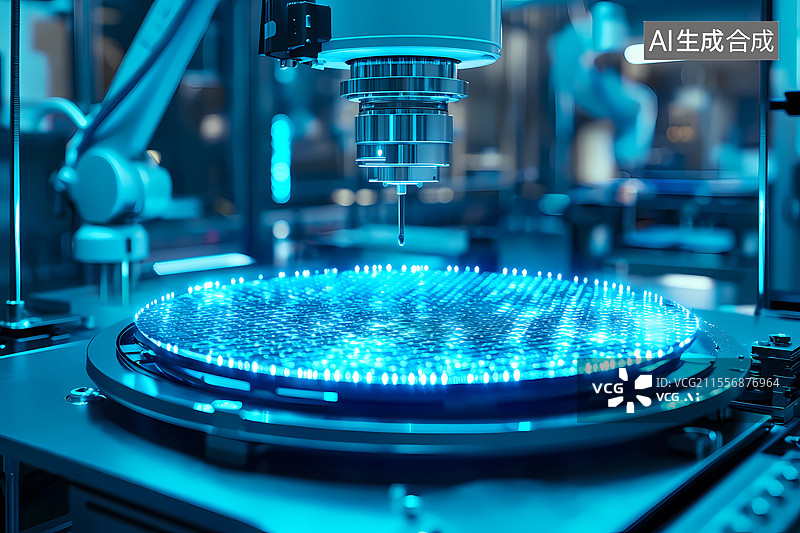 【AI数字艺术】机械臂，工业生产，精密技术，芯片图片素材