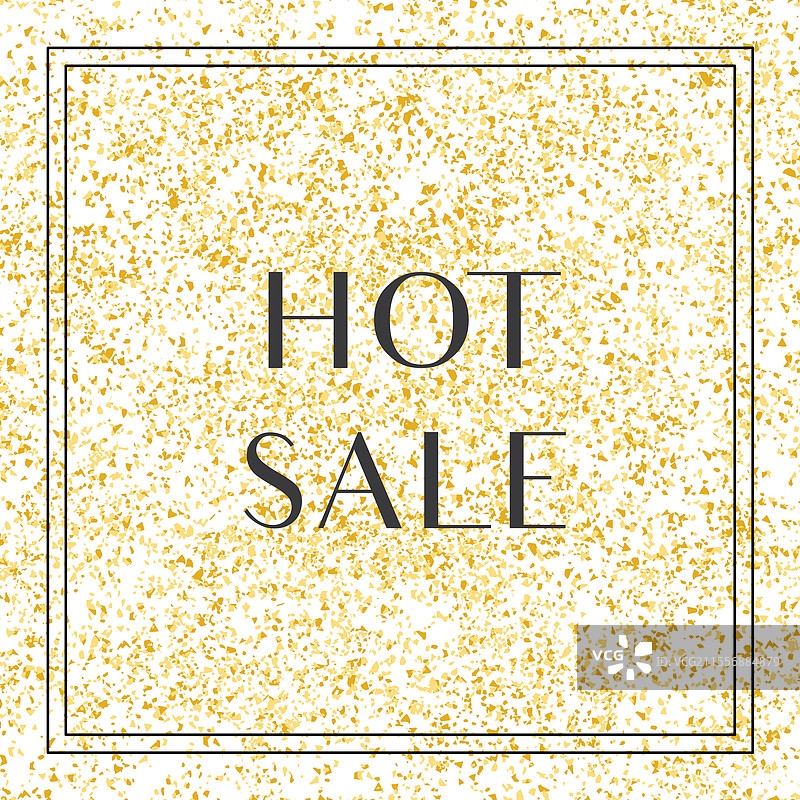 热销特惠标志文字在金色背景上图片素材
