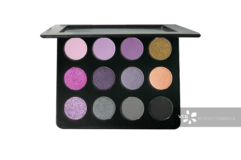 彩妆产品——黑色纸质盘12色细闪眼影盘图片素材