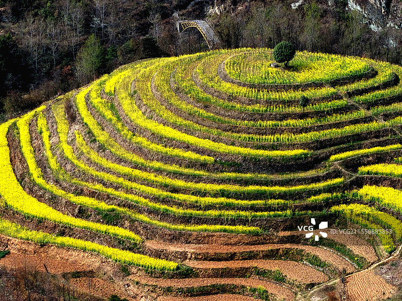 魔芋包位于安康汉阴县漩涡镇，属于灌区型水利风景区，距今逾250年，秦巴山区古梯田图片素材