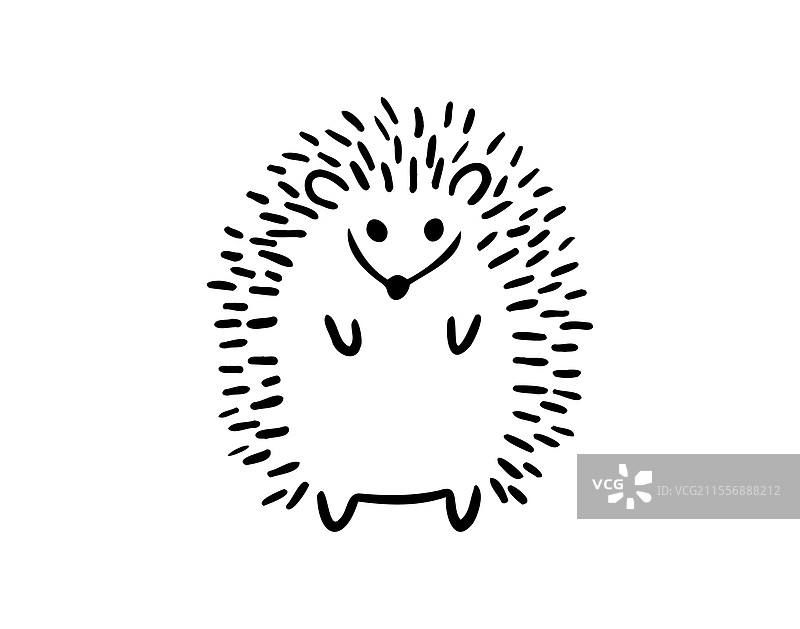 手绘可爱的刺猬卡通涂鸦图片素材