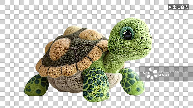 【AI数字艺术】可爱的毛毡小乌龟  绿色海龟图片素材