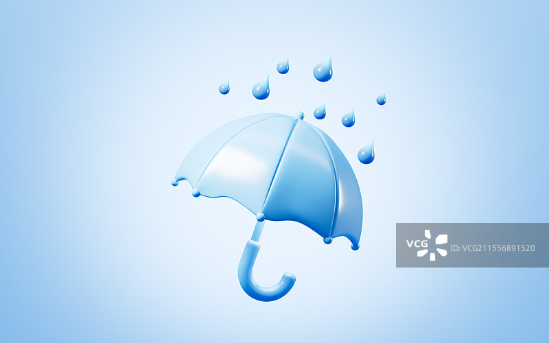 卡通雨伞模型3D渲染图片素材