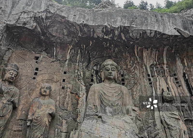 龙门石窟卢舍那大佛图片素材