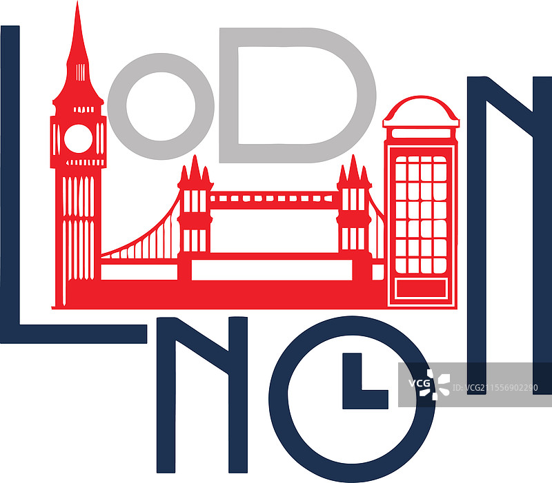 伦敦，英格兰，红色与蓝色图片素材