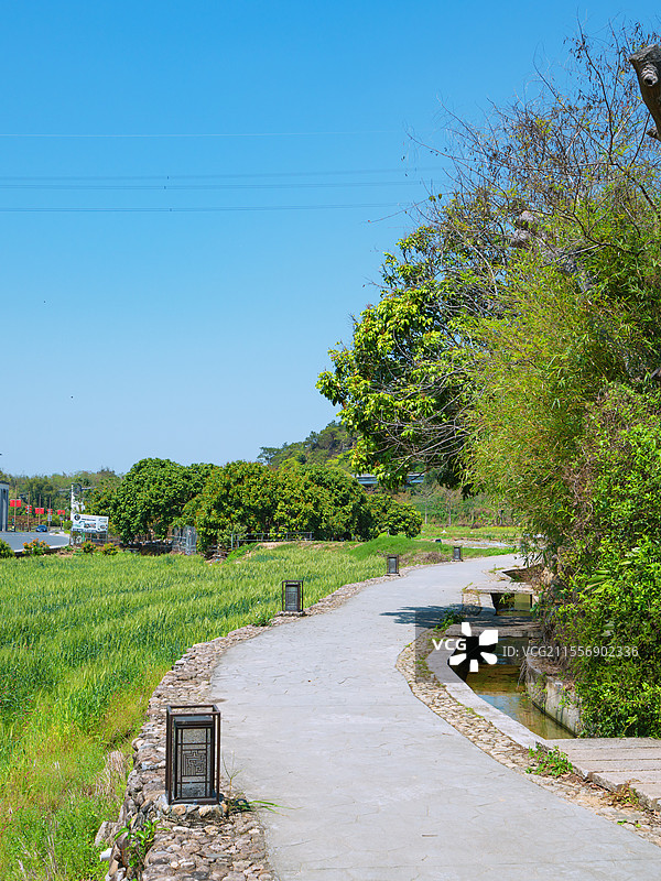 广州市从化区，罗洞工匠小镇，麦田乡村田园风光！图片素材
