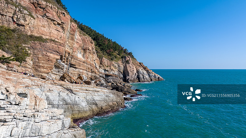 航拍青岛崂山八仙墩岩石图片素材