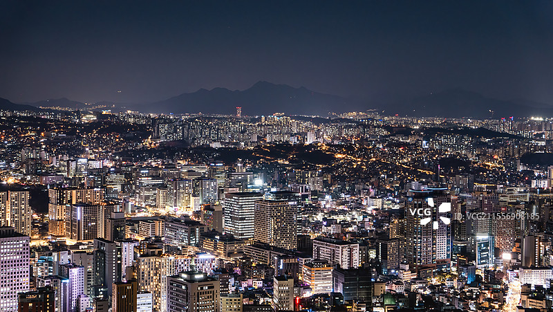 韩国首尔城市夜景图片素材