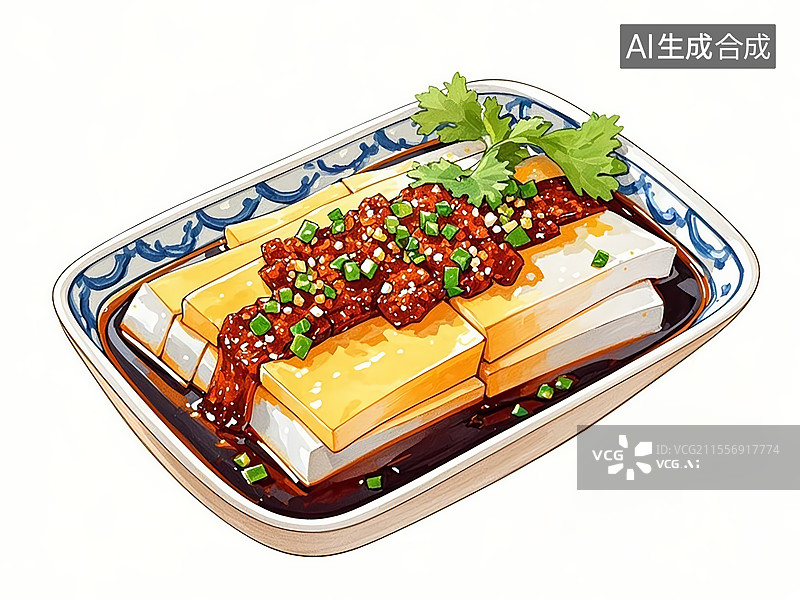 【AI数字艺术】传统美食贵州毕节织金荞凉粉（荞麦粉配霉豆腐蘸水）图片素材