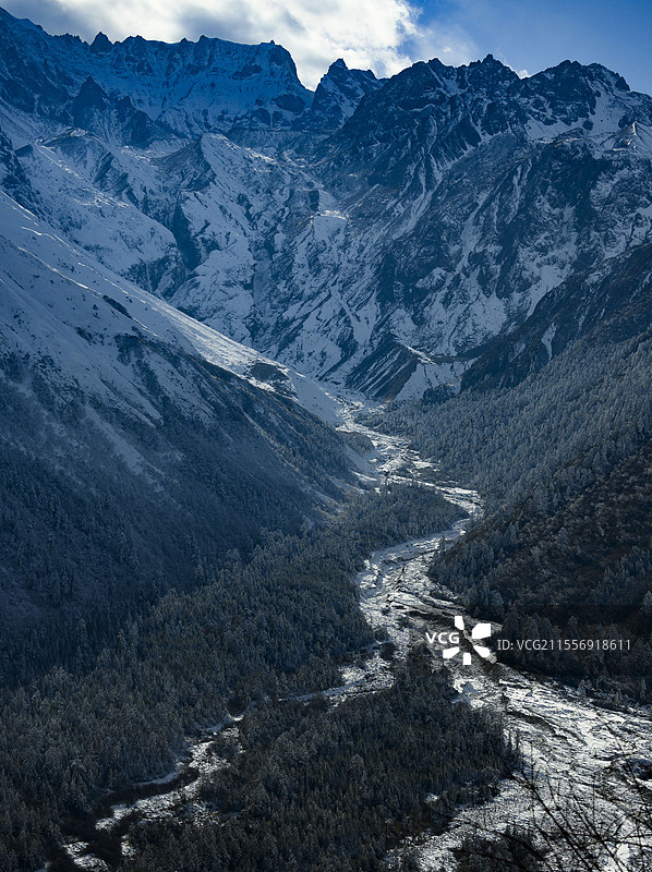 川西高原贡嘎冰川雅加埂视角图片素材