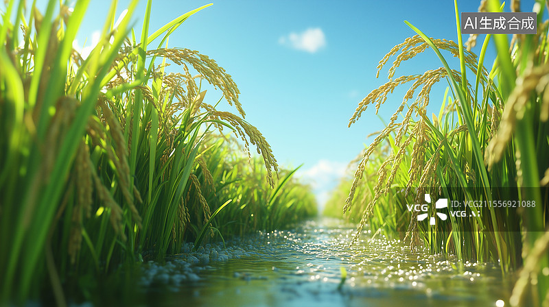 【AI数字艺术】稻谷背景图片素材