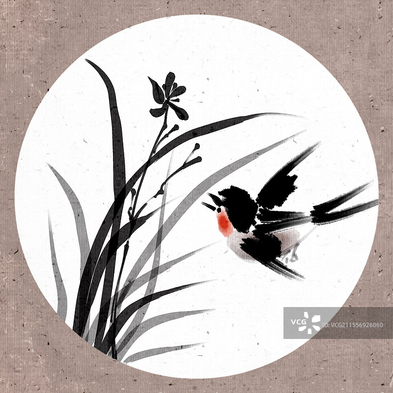 国画作品水墨风格图片素材