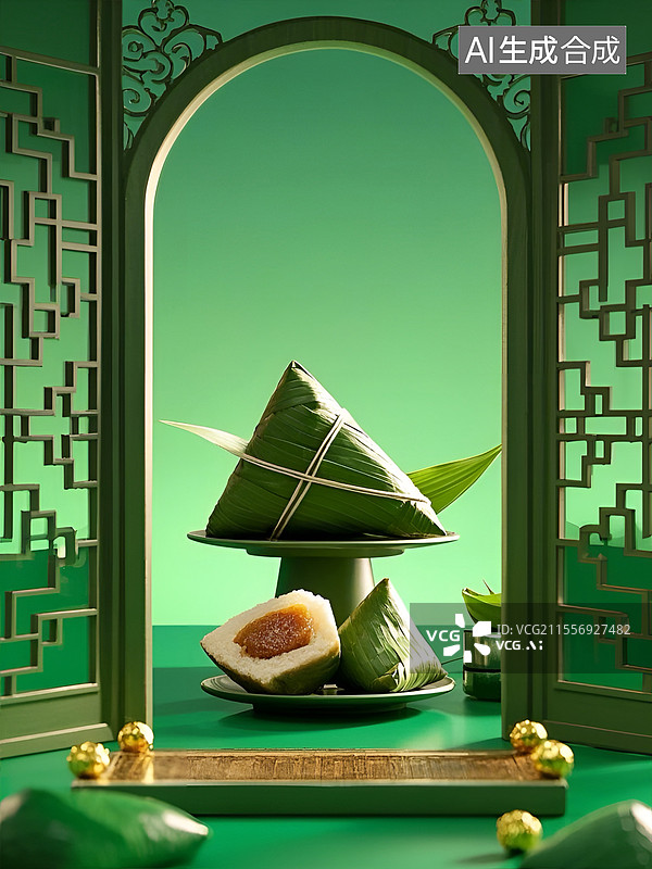 【AI数字艺术】端午节粽子插画图片素材