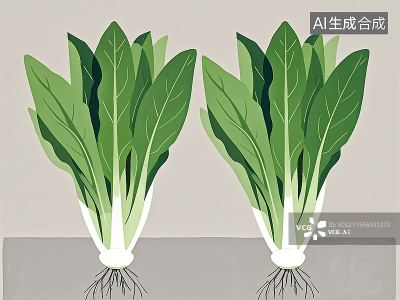 【AI数字艺术】油麦菜植物手绘图片素材