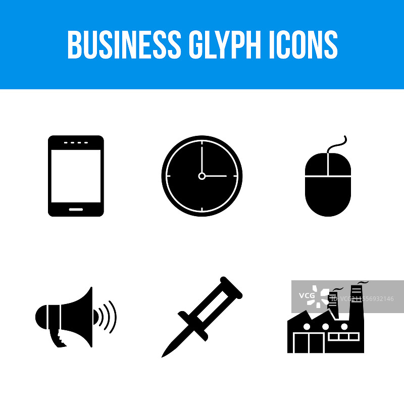 一套六个独特的图标图片素材