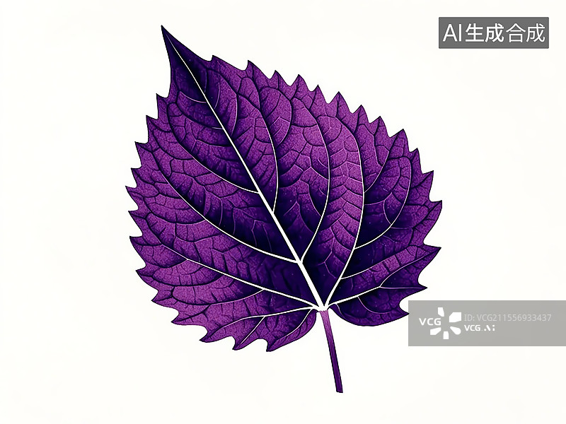 【AI数字艺术】紫苏叶植物手绘图片素材