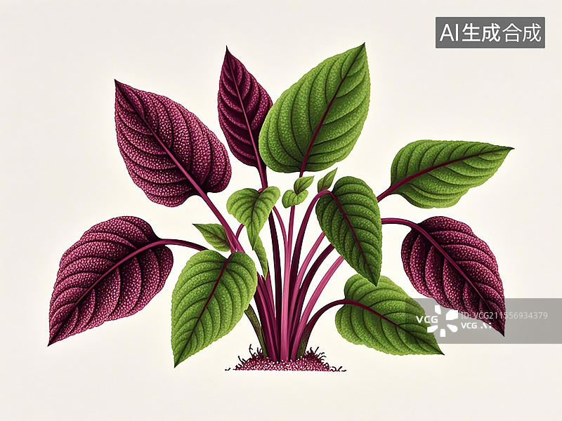 【AI数字艺术】苋菜植物手绘图片素材