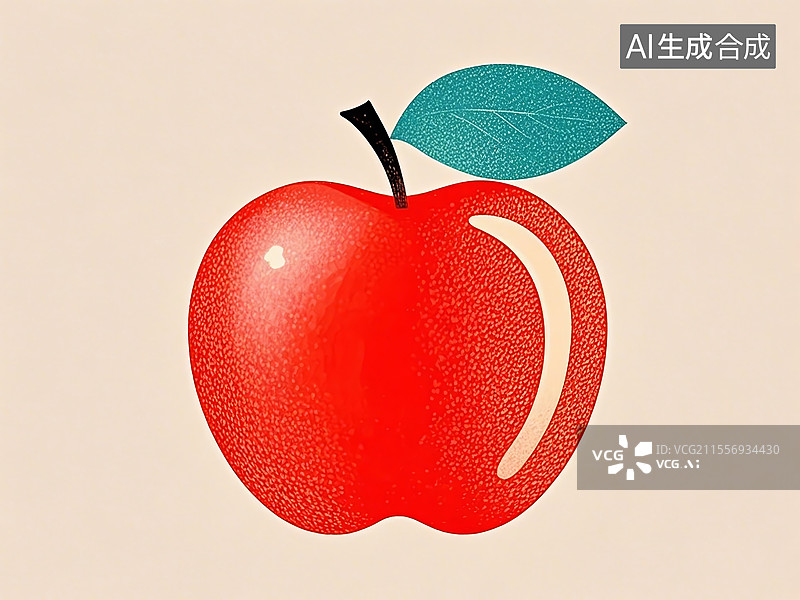 【AI数字艺术】苹果水果手绘图片素材