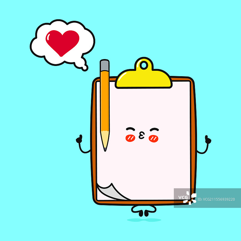 可爱的瑜伽角色在表达情感的剪贴板图片素材