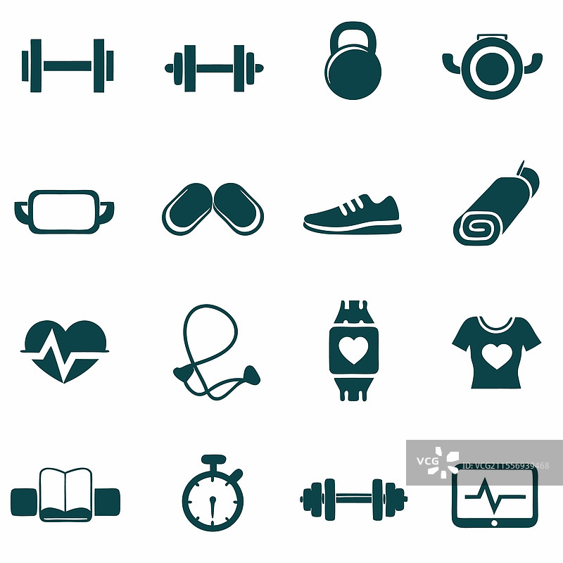 健身和锻炼图标集合图片素材