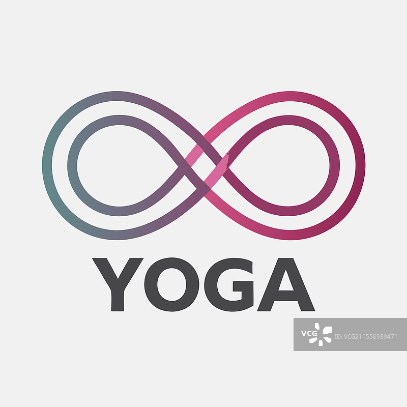现代瑜伽标志与无限符号图片素材