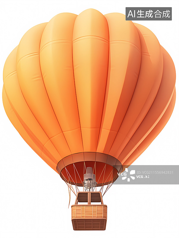 【AI数字艺术】橙色热气球悬浮空中图片素材