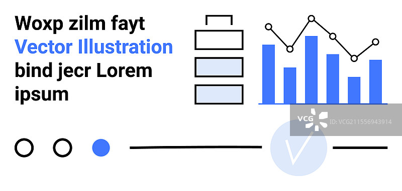 现代信息图表，包含条形图、圆形和细线。图片素材
