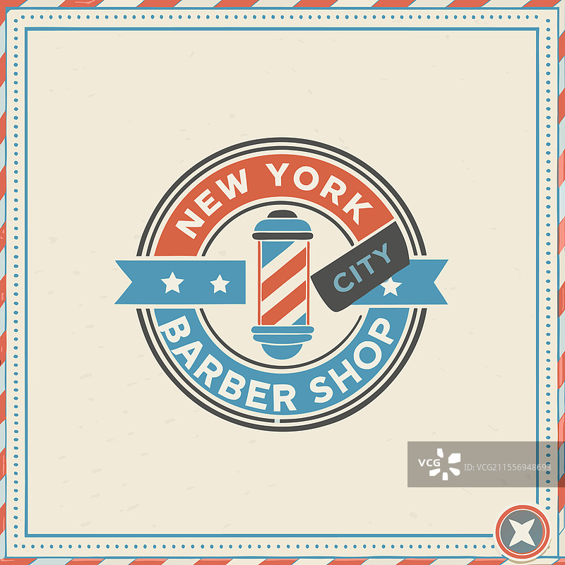 复古理发店标志 纽约市 经典图片素材
