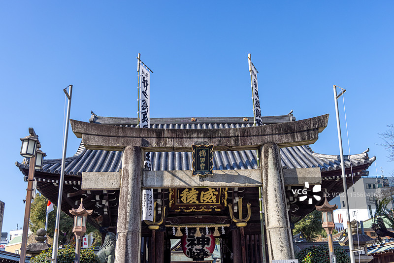 日本九州福冈博多区 栉田神社 第二鸟居图片素材